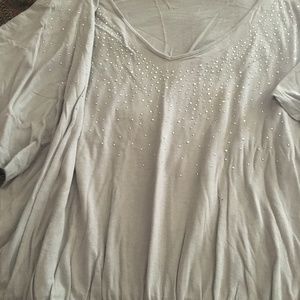Gray top with silver studs size S